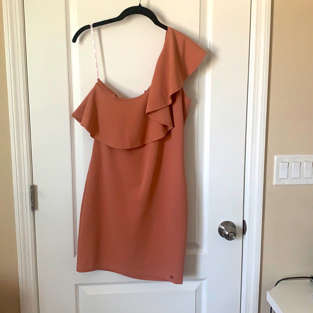 Guess coral one shoulder dress